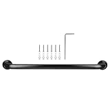Duschgriff, schwarzer Aluminium-Haltegriff für Badewannen und WC, rutschfester Badewannen-Griff, Sicherheitsgriff für Badezimmer, 50 cm, Duschgriff, schwarzer Aluminium-Haltegriff für BToi