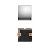 Vicco Badmöbel Set Eden, Anthrazit/Artisan-Eiche, 2 Teile