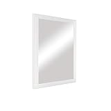 DRULINE Wandspiegel - Spiegel - Badspiegel - Dekospiegel - Flurspiegel - Kunststoff matt weiß - B/H ca. 30 x 40 cm (Spiegelfläche) - Aufhängung in Hoch- und Querformat möglich