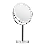 Auxmir Kosmetikspiegel Makeup Spiegel Tischspiegel mit 1-/10 Facher Vergrößerung, Doppelseitig & 360° Schwenkbar für Schminken Rasieren Gesichtspflege