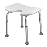 LZQ Duschhocker Duschstuhl Höhenverstellbar 35-51 cm Duschhocker Anti-Rutsch Badsitz Duschhilfe Duschsitz aus Alu und Kunststoff für Alter, Schwangere (Typ-3)