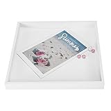Schmuck-Organizer, Organizer, Tablett, 21 x 21 x 3, Mehrzweck-Schreibtisch-Aufbewahrung, Organizer für Schmuck, Lebensmittel, Kosmetik, Weiß