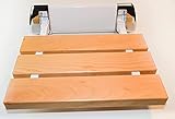 AMAZOM Klappbarer Design-Duschsitz Mit Sitz Aus Buchenholz Natur - Hohe Belastung 150 Kg Für Das Badezimmer - Duschhocker Mit Wandbefestigung