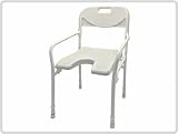 Duschhocker Duschstuhl mit Arm- und Rückenlehne, faltbar, weiß