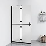 Homgoday Faltbare begehbare Duschwand ESG-Glas mattiert 90x190 cm Duschabtrennung Walk in Dusche Duschtrennwand Duschkabine Duschtrennwand für Begehbare Duschen Modern Design