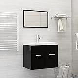 WREWING Waschbecken - Badezimmer Badmöbel Set- Unterschrank Schrank Waschbecken Waschtisch für das Badezimmer und Gäste-WC - Einbauwaschbecken mit Wasserhahn 61x39x18 cm Keramik Weiß