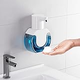 Seifenspender Automatisch Wandbefestigung Weiss Elektrischer Soap Dispenser No Touch Schaumseifenspender Sensor ABS Kunststoff Seifenschaumspender mit USB Wiederaufladbar, IPX5 Wasserdicht (420ML)