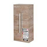 FACKELMANN Doppel-Midischrank Stanford/Badschrank mit gedämpften Scharnieren/Maße (B x H x T): ca. 50,5 x 106 x 32 cm/hochwertiger Schrank fürs Bad/Korpus: Braun hell/Front: Braun hell