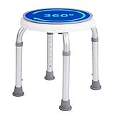 Duschhocker rund 360 Grad drehbar Badhocker belastbar EN12182 und EN12520 getestet Duschsitz Duschstuhl Anti-Rutsch Badsitz 135 kg (Badhocker 360)