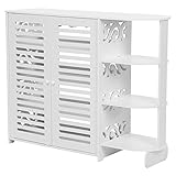 KUIKUI Eckschrank Aufbewahrungsschrank Weiß Holz Schuhschrank Aufbewahrung Badezimmer Aufbewahrungsschrank 94 x 76 x 31 cm