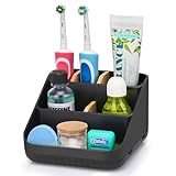 CHONLY Zahnbürstenhalter Badezimmer Organizer Abnehmbarer Rutschfester Elektrische Zahnbürste，Aufbewahrung mit 6 Schlitzen für Badezimmer, Küche und Familie