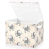 Kcldeci Aufbewahrungskörbe mit Deckel, Cartoon-Zebra-Tiermotiv, Aufbewahrungsboxen, Schrank-Organizer, Aufbewahrung, Kleidung