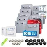 PEARWAY™ Profi Acrylglas Aufhängung [10er Set] I extra starke 3M Klebefläche - bis zu 2,5kg Halt I Alu Dibond Aufhängung - Bildaufhänger selbstklebend