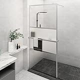 Duschwand mit Ablage für Walk-In-Dusche Chrom 80x195 cm ESG, TANZEM Begehbare Dusche, Walk In Duschglas, Dusche Glaswand, Duschabtrennung Glaswand, Duschtrennwand, Dusche Seitenwand