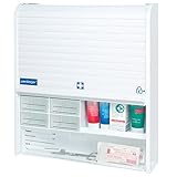 Weinberger Medizinschrank I Apotheker- und Medikamenten-Schrank I Tabletten-Aufbewahrung I Hausapotheke I Arzneischrank I Erste-Hilfe-Schrank I Kindersicherung I Jalousie I viele Fächer I Weiß