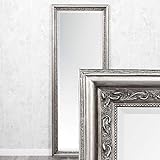 LEBENSwohnART Wandspiegel Argento 180x70cm Silber-Antik Spiegel Barock Holzrahmen Facette