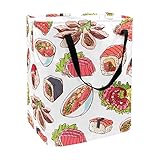 Janpanese Sushi und Meeresfrüchte-Druck, faltbarer Wäschekorb, 60 l, wasserdicht, Wäschekorb, Wäschekorb, Kleidung, Spielzeug, Aufbewahrung für Schlafsaal, Badezimmer, Schlafzimmer