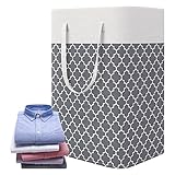 Wäschekorb für schmutzige Kleidung, zusammenklappbar, mit Griff, 75 l, großes Fassungsvermögen, Wäschekorb, Aufbewahrung für Zuhause, Badezimmer, Wohnung, Essentials