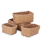 Aufbewahrungskorb 4er Set Korb Aufbewahrung Badezimmer Bad Körbchen aus recyclebarem Papierseil,Deko Aufbewahrungskörbe，für Tischplatten,Wohnzimmer,Küchen,Spielzeug